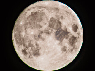 A closeup photo of a full moon in the night sky of Orwell, Ohio
