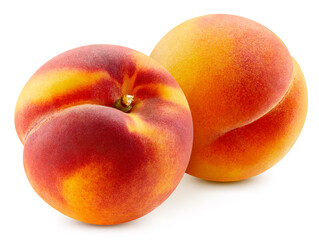 Juicy peach isolated on the white background
