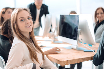 young specialist sitting at the office Desk