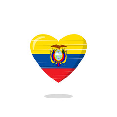Ecuador flag shaped love illustration