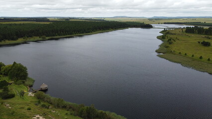 Tranquil Dam Landscape Top View