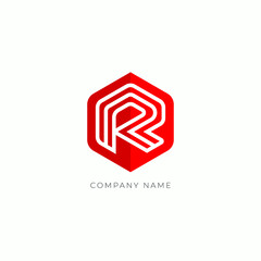 Lettering R or alphabet R. Simple and modern logo vector