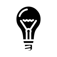 glass light bulb glyph icon vector. glass light bulb sign. isolated contour symbol black illustration