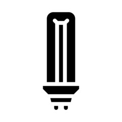 fluorescent light bulb glyph icon vector. fluorescent light bulb sign. isolated contour symbol black illustration