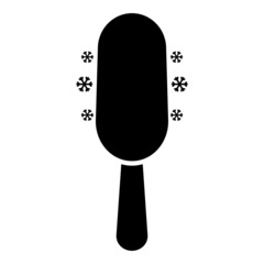 Ice cream on stick icon black color vector illustration image flat style