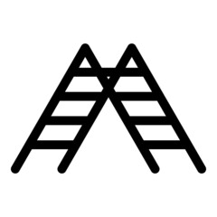 Ladder stepladder stairs icon black color vector illustration image flat style