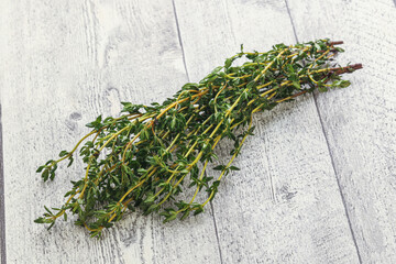 Fresh green Thyme branch heap