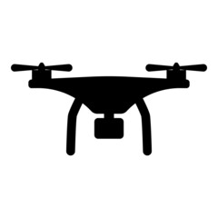 Drone with camera icon black color vector illustration image flat style