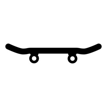 Skateboard longboard icon black color vector illustration image flat style