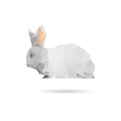 Obraz premium Abstract rabbit isolated on a white backgrounds