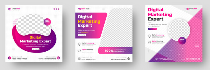 digital marketing post banner, digital marketing social media post banner. business marketing post banner. digital marketing banner. 