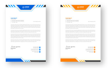 corporate modern business letterhead design template with yellow and blue colors. creative modern letterhead design template for your project. letter head, letterhead, business letterhead design.