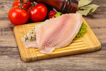 Raw tilapia fish for cooking