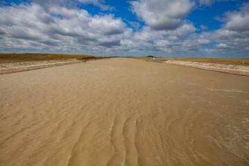 View on Shardara river near Kazaly city. Kyzylorda region, Kazakhstan.
