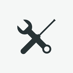 setting icon vector isolated. spanner, wrench, screwdriver sign symbol