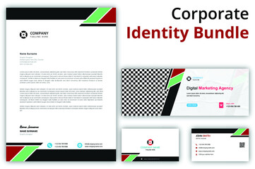 Business brand identity stationery design Premium Vector