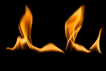 Fire flames on black background. - 486858558
