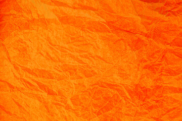 Crumpled vintage Orange paper textured obsolete background. - 486858756