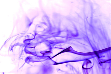 Purple smoke on a white background.