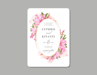 Beautiful floral frame for wedding invitation template