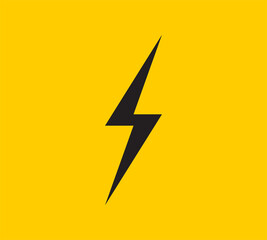Power energy vector emblem. Electricity flash symbol. Charge or danger icon