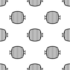Grill Pan Icon Seamless Pattern, Barbecue Grill Pan, Kitchen Utensil Icon