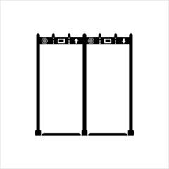 Metal Detector Gate Icon, Electronic Metal Detector Gate Icon
