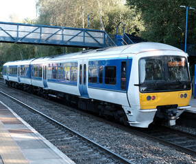 Naklejka premium diesel train suburbs england uk