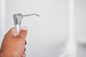 Dental instruments in the dental room are ready for treatment.