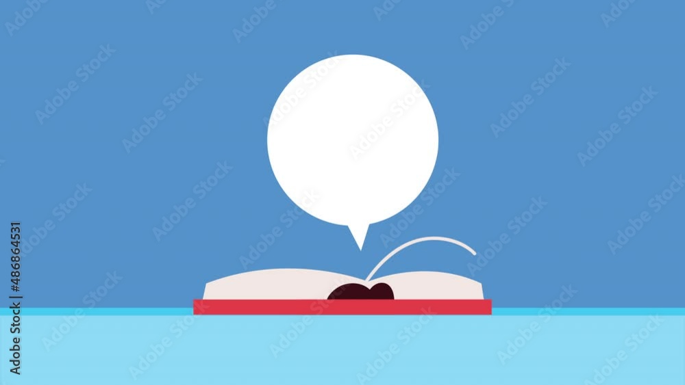 Poster book and speech bubble animation