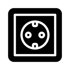 european socket glyph icon vector. european socket sign. isolated contour symbol black illustration