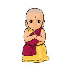 buddhist monk illustration