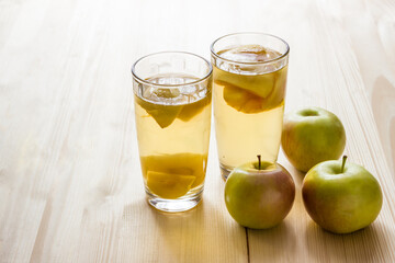 Compote of apples in glass cups. Apples Fresh.