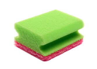 Obraz na płótnie Canvas Green cleaning sponge isolated on white 