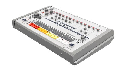 retro drum machine 3D illustration