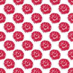 Red seamless floral background. pattern with red flowers. Floral vector illustration