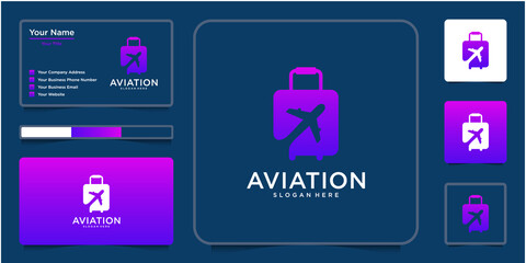 Travel bag logo design inspiration template. logo can be used for vacation event, business, and technology