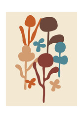 modern poster with flowers. vector illustration