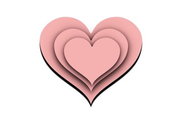 pink heart isolated on white background - illustration design 