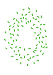 Green Foliage Background White Vector. Plant Environmental Design. Growth Texture. Light Green Isolate Card. Greenery Rustic.