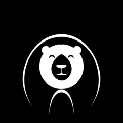 Bear icon logo free vector