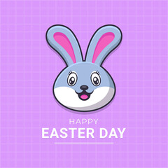 rabbit cartoon easter day vector image