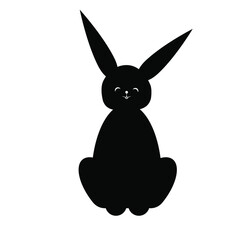 illustration of a black rabbit