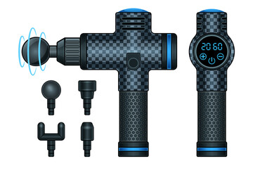 Electric Massage gun realistic 3d isolated white background