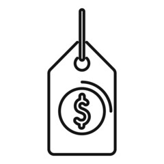 Auction price tag icon outline vector. Sell process