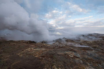 Gunnuhver sulphur springs on the Reykjanes peninsula