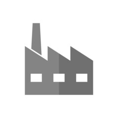 Factory grey flat vector icon