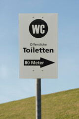 WC, Öffentliche Toilette, Hinweisschild