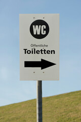 WC, Öffentliche Toilette, Hinweisschild