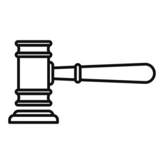 Auction gavel icon outline vector. Sell price